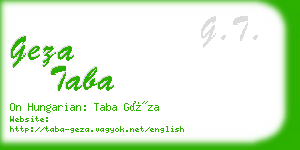 geza taba business card